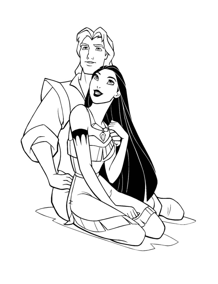 750x975 Pocahontas And John Smith Printable Coloring Pages Pocahontas