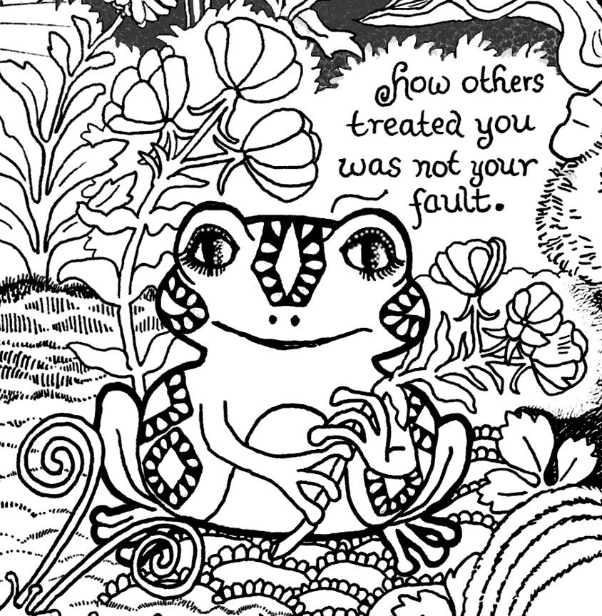 844x864 A Message For Trauma Survivors From Forest Creatures Coloring Page