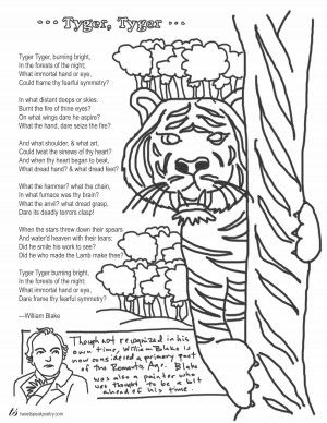 300x388 Tyger Tyger By William Blake Coloring Page Poem Books And Words