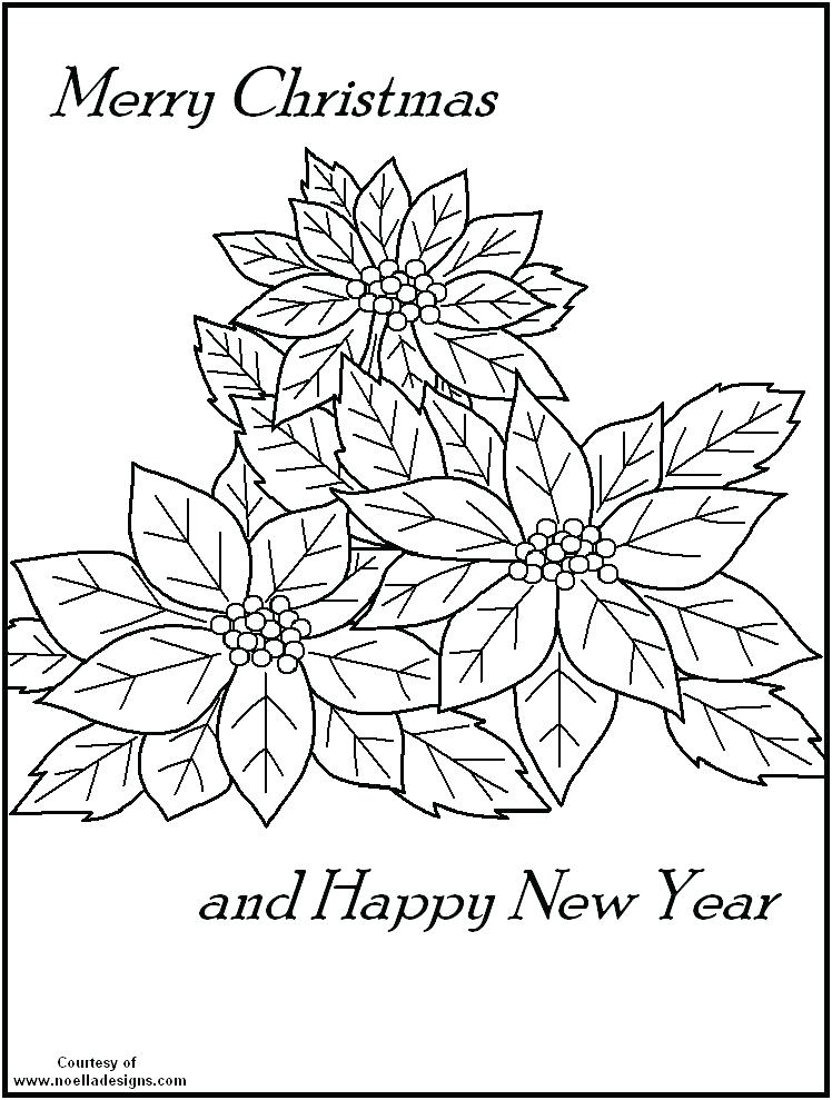 748x989 Poinsettia Coloring Page