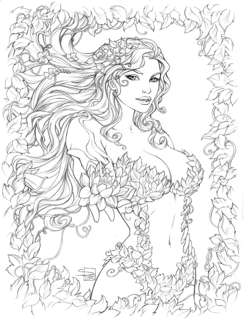 779x1026 Poison Ivy Pencils By Sabinerich On Inside Coloring