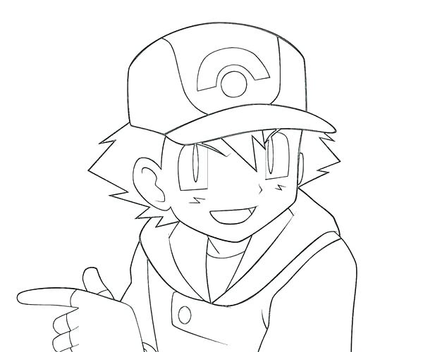 600x500 Pokemon Ash Coloring Pages Ash Coloring Page Pages Draw Background