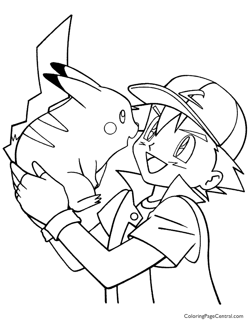 850x1100 Pokemon Ash Coloring Page 08 Coloring Page Central