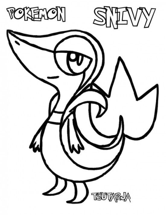 550x711 Pokemon Snivy Coloring Pages Pokemon Coloring Pages