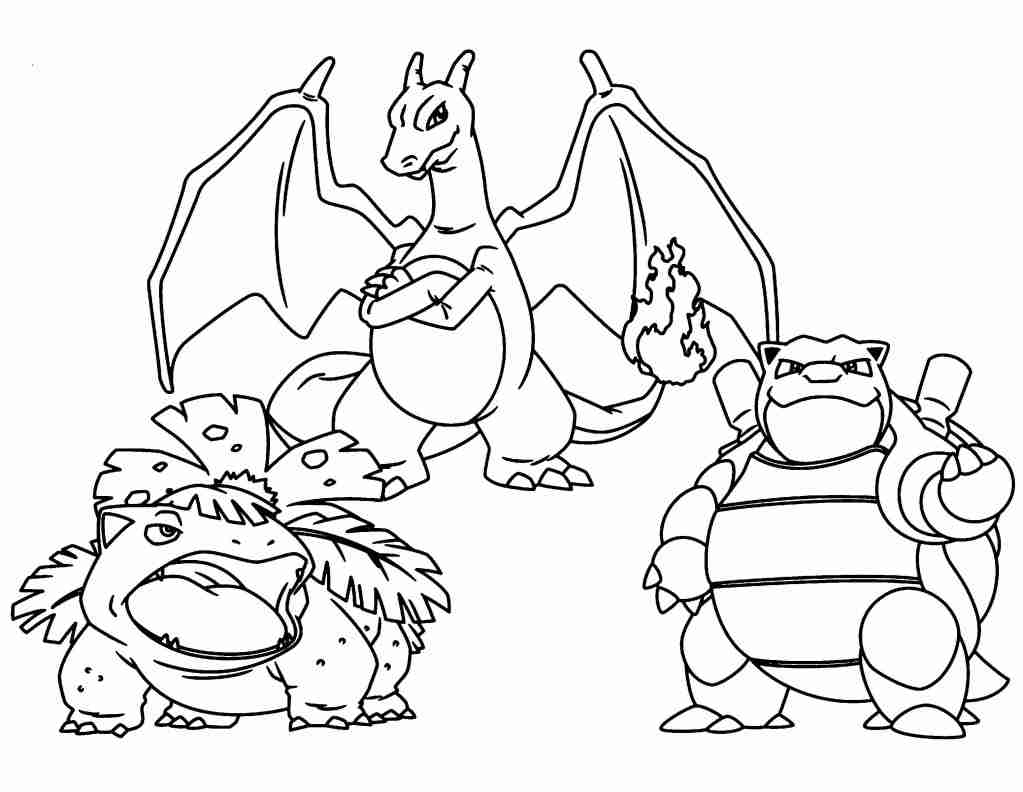 1023x792 Three Pokemon Coloring Pages Charizard 543 At Olegratiy