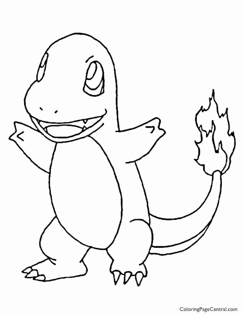 850x1100 Pokemon Charmander Coloring Page 01 Central Best Charmeleon