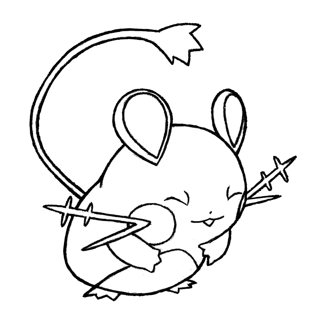 1024x1080 Dedenne Pokemon Drawing