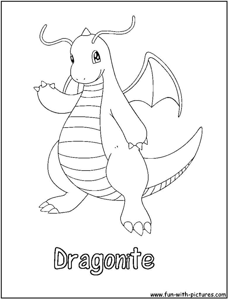 Pokemon Coloring Pages Dragonite
