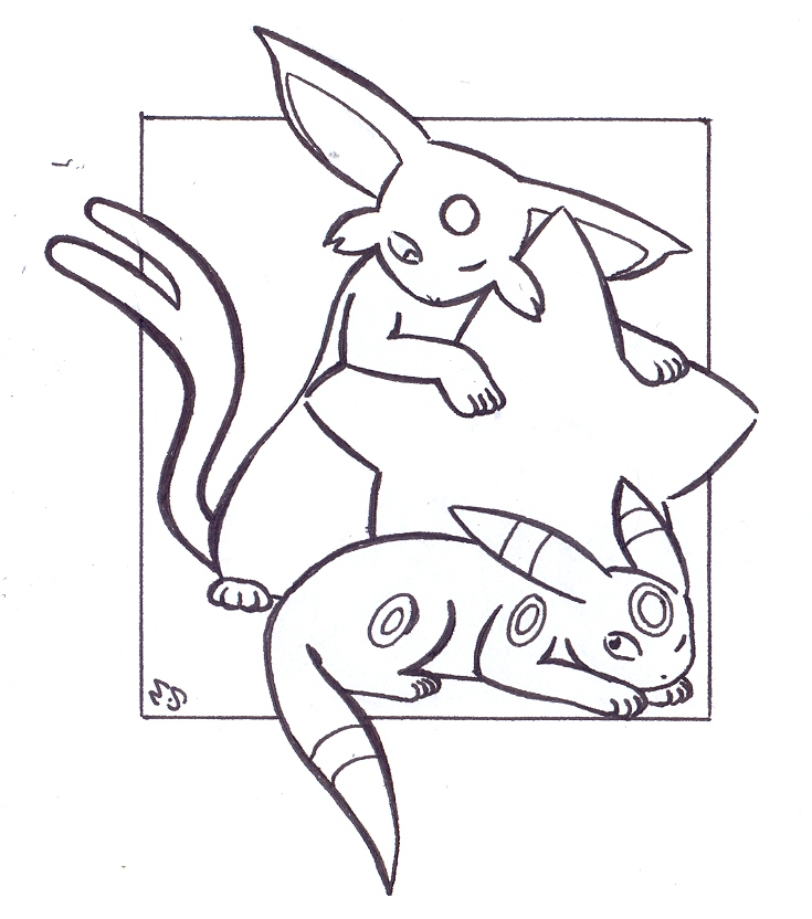 735x832 Umbreon Coloring Pages