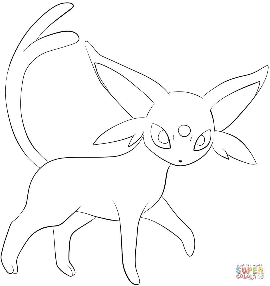 946x1000 Httpcolorings.copokemon Coloring Pages Espeon