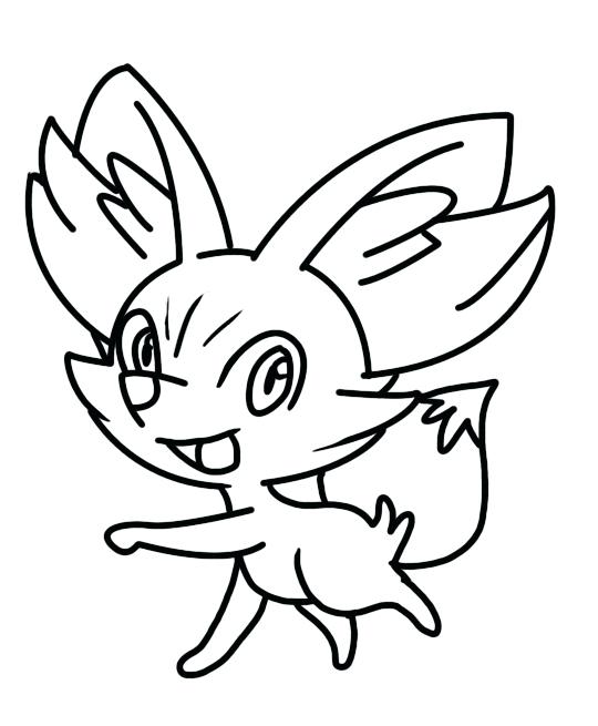 540x655 Pokemon Coloring Pages Fennekin Coloring Page By White Inspired