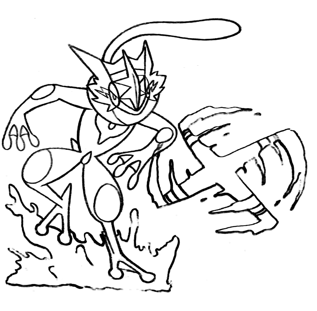 1024x1004 Tremendous Greninja Coloring Page