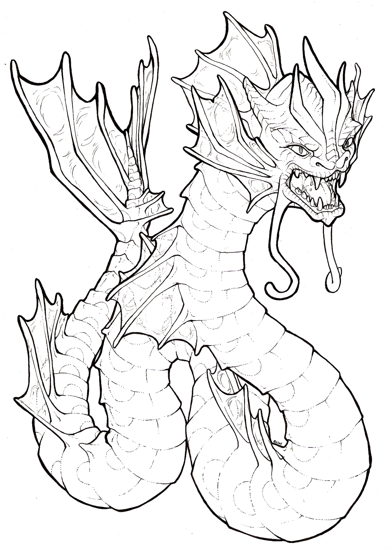 1280x1809 Gyarados Lineart By Barefootfoof Lineart Pokemon (Detailed