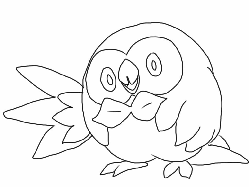 1024x768 Shocking Rowlett Pokemon Coloring Page More At Aegeandrawncom