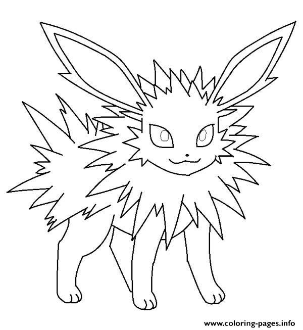 600x653 Print Jolteon Eevee Pokemon Coloring Pages Pokemon