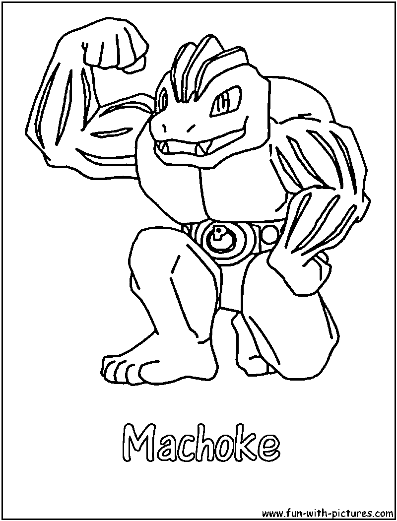 800x1050 Machoke Coloring Page