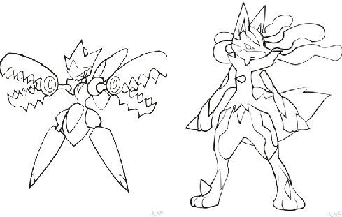 489x311 Pokemon Coloring Pages Mega Lucario Printable To Good Page Photo