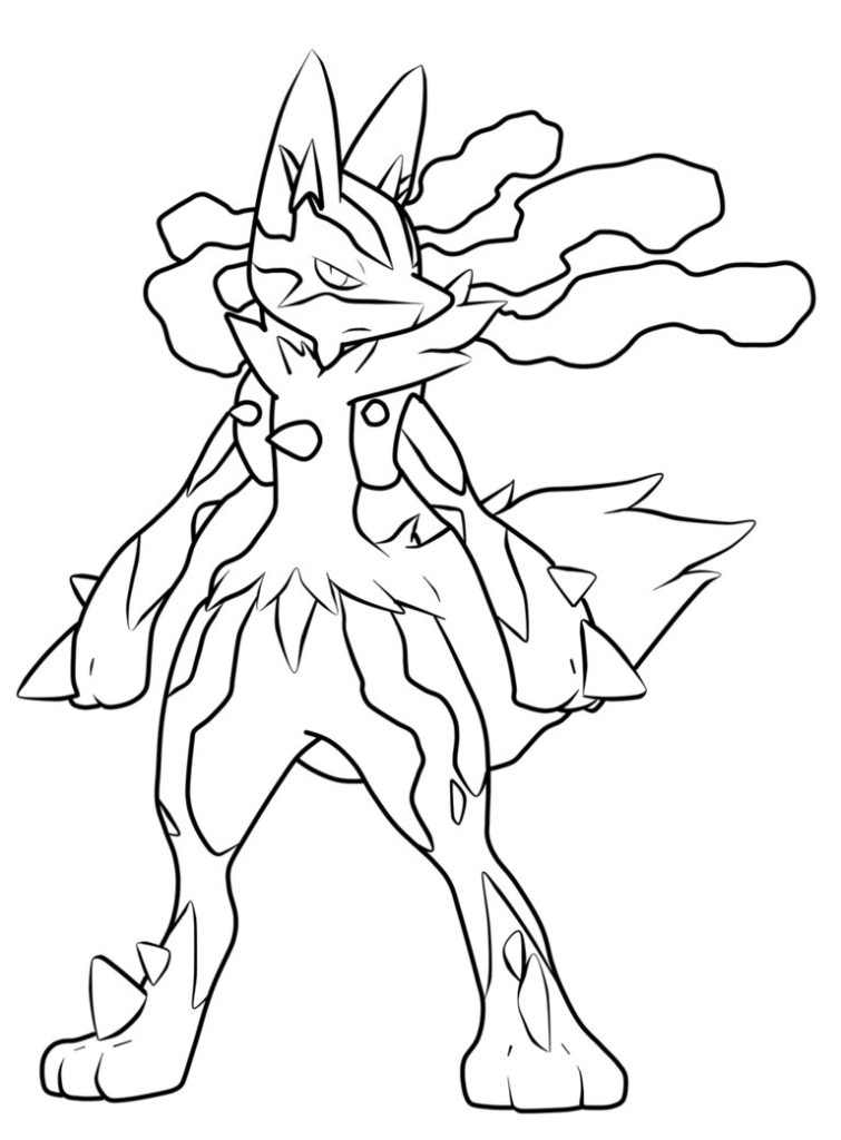 755x1024 Pokemon Mega Lucario Coloring Pages