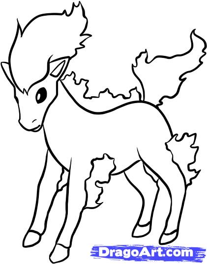 421x538 Pokemon Ponyta Coloring Page