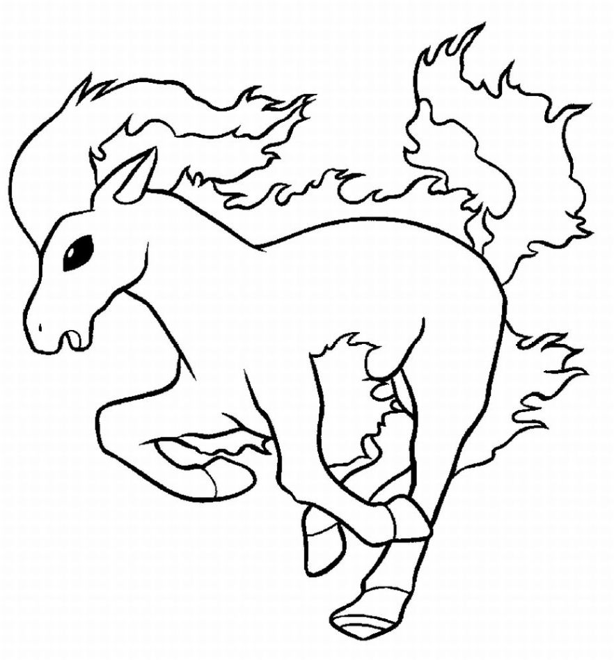 882x948 Ponyta Pokemon Character Free Coloring Page Animals, Kids