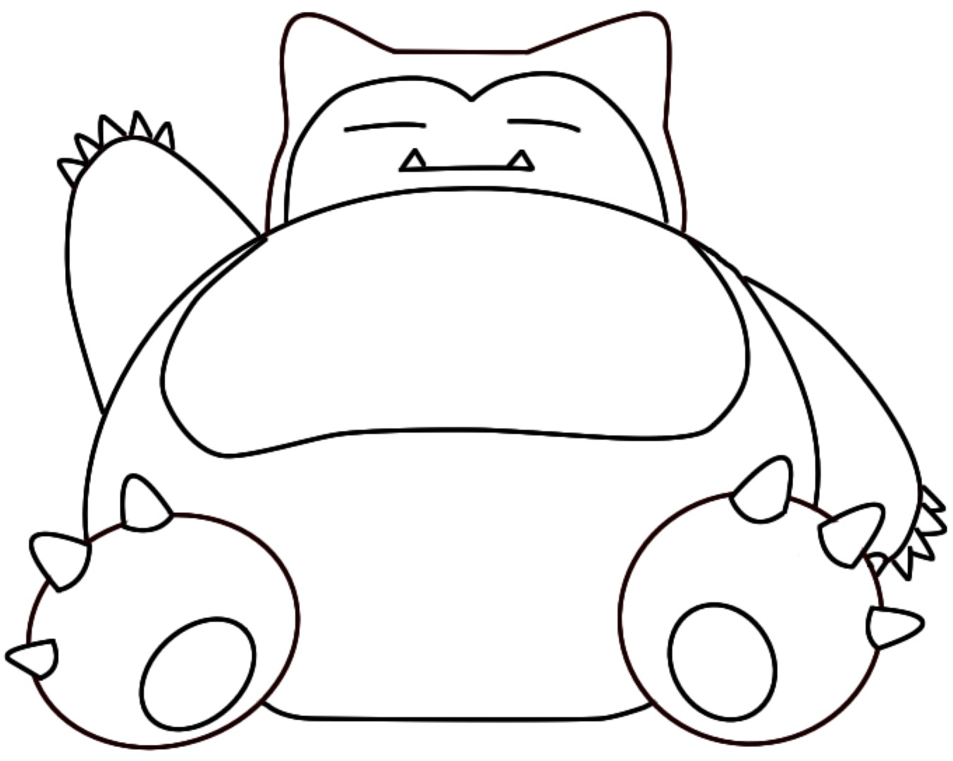 1352x1080 Snorlax Pokemon Colouring Pages