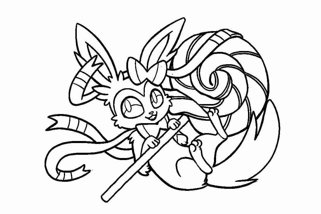 1095x730 Coloring Pages Impressive Pokemon Sylveon 16 Magnificent Page