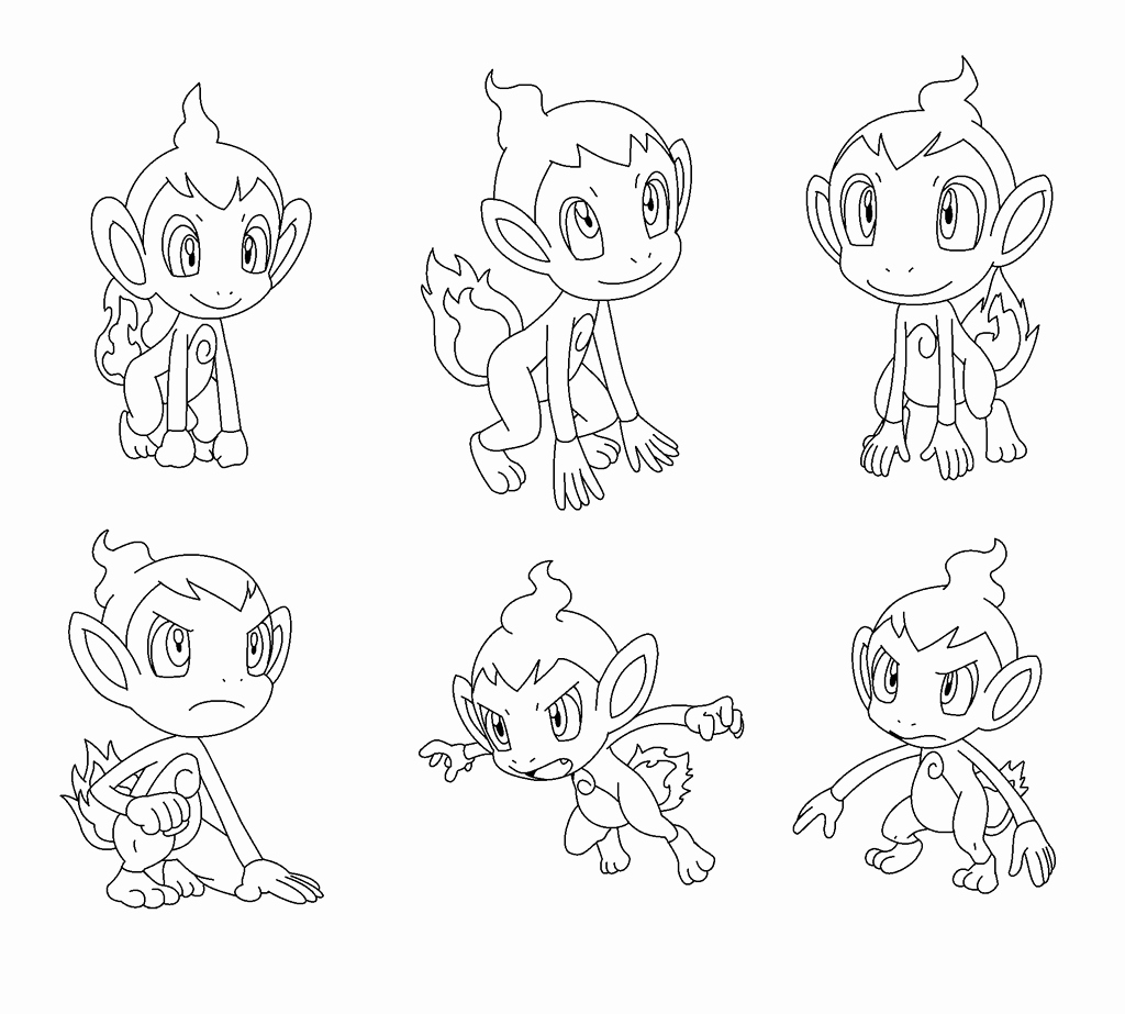 1024x923 Chimchar Coloring Pages Stock Chimchar Kleurplaat Chimchar Turtwig