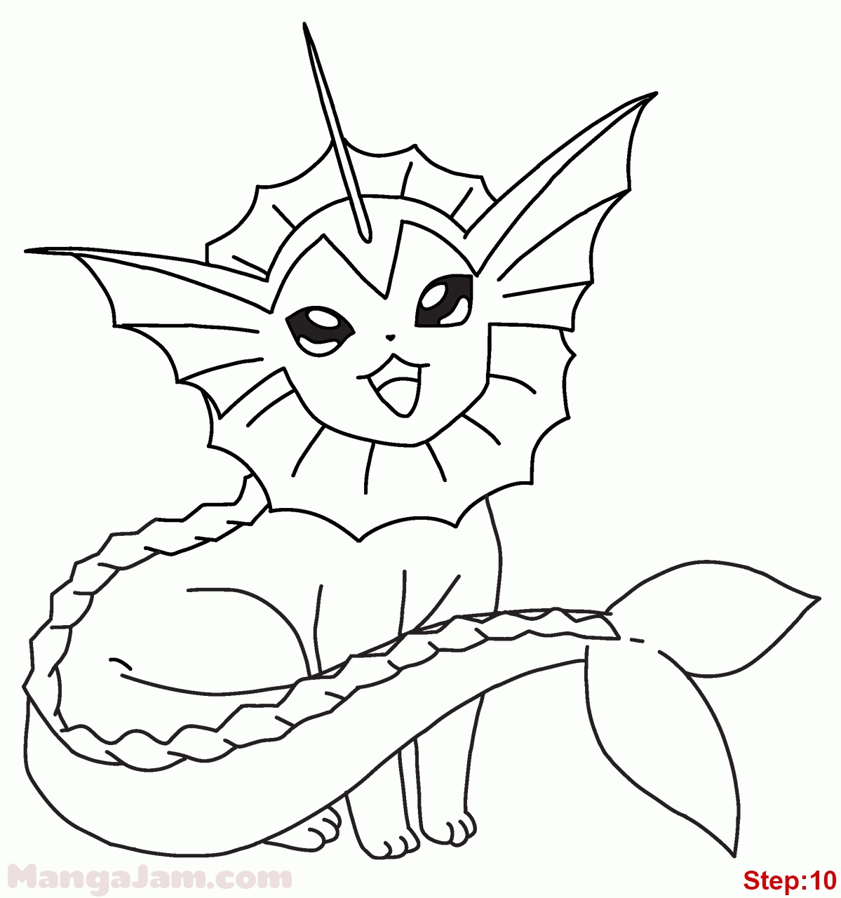 Pokemon Coloring Pages Vaporeon