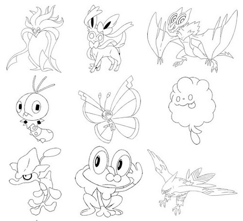 500x454 Pokemon X Y Coloring Pages