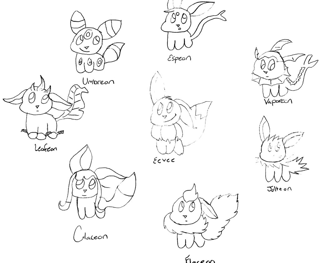 1024x843 34 Pokemon Eevee Evolutions Coloring Pages Evolution By Amazing