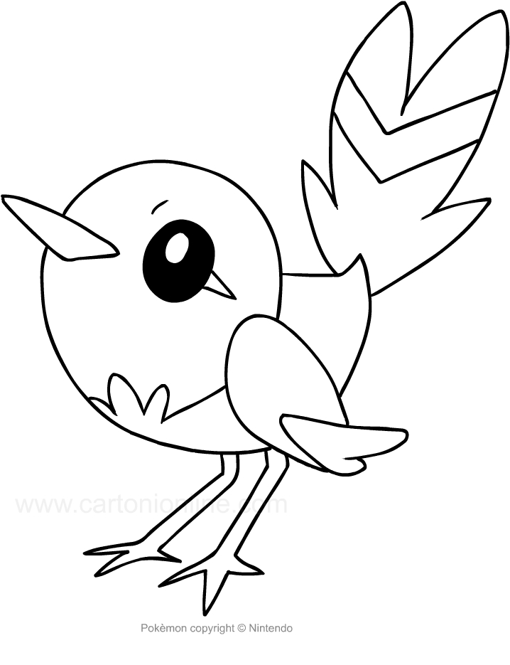 718x935 Drawing Fletchling Of The Pokemon Coloring Page