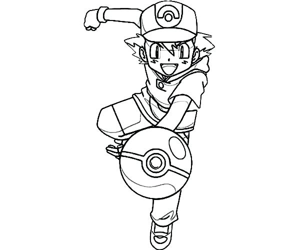 600x500 Pokemon Coloring Pages Ash Ash Throw Ball On Coloring Page Pokemon