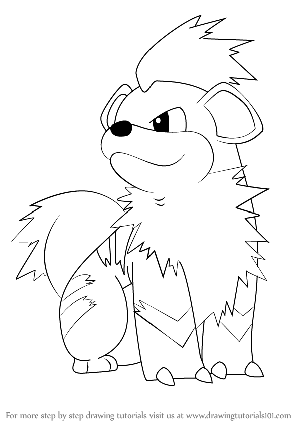 598x844 Learn How To Draw Growlithe From Pokemon (Death Note) Step By Step