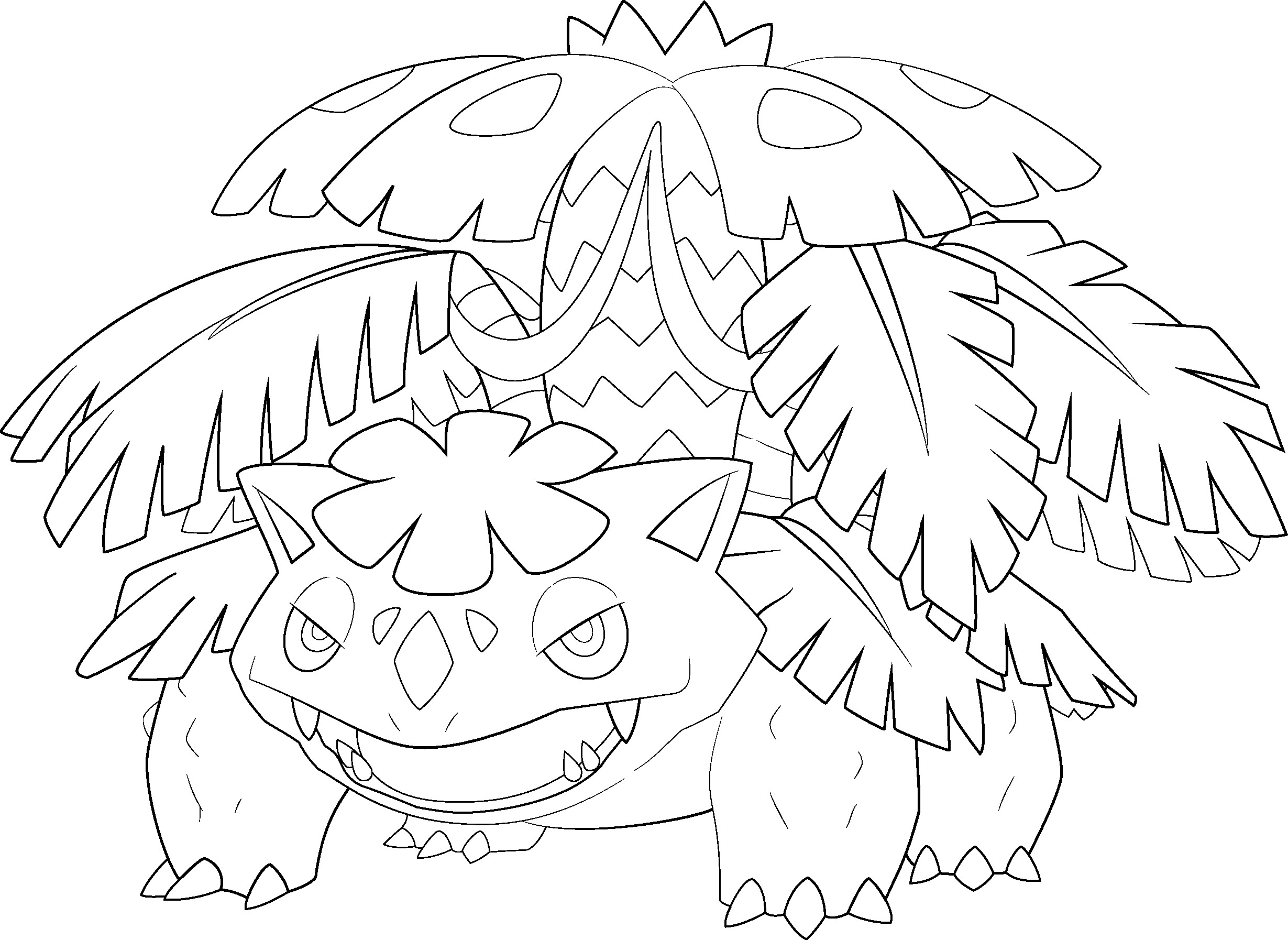2459x1794 Mega Venusaur Line Art By Alcadeas1 Lineart Pokemon Detailed Best