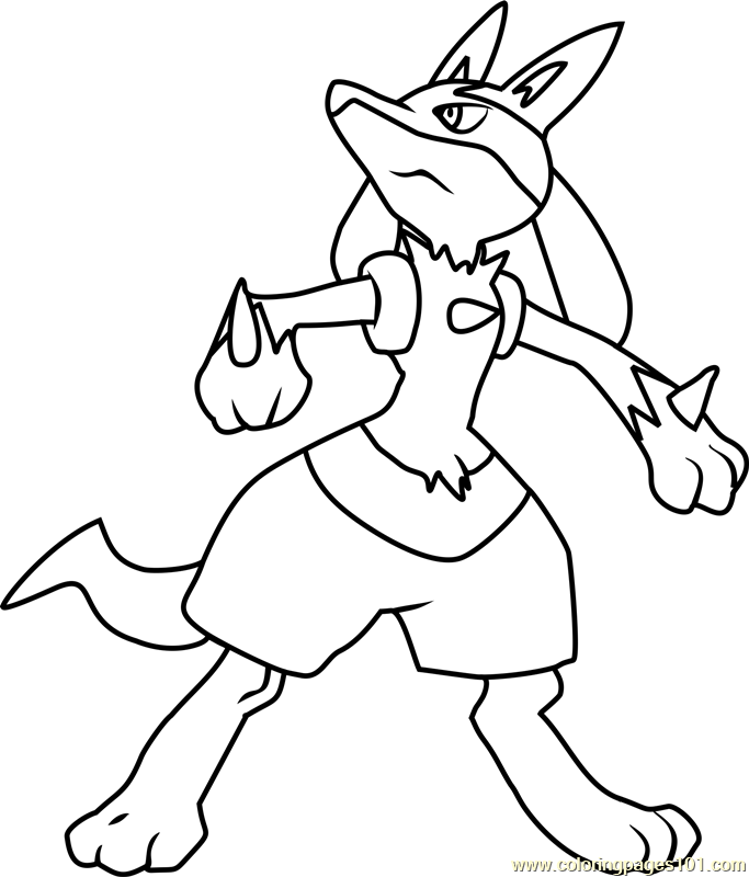 683x800 Lucario Pokemon Coloring Page