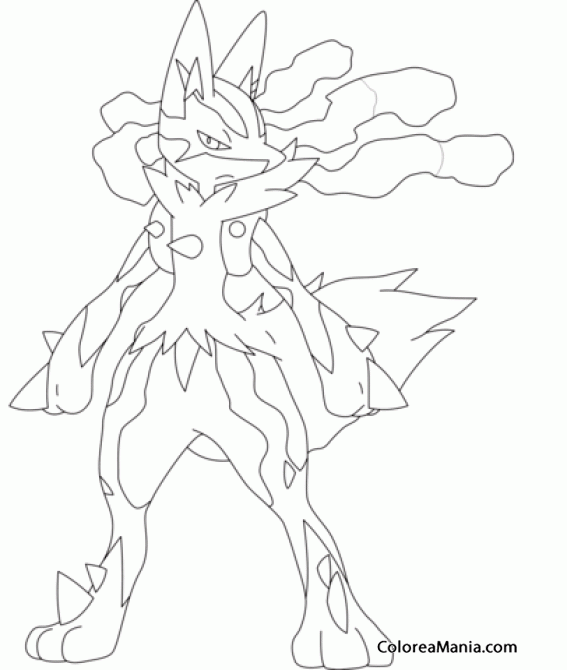 567x670 Colorear Mega Lucario Generation Iv Pokemon Dibuj On Pokemon