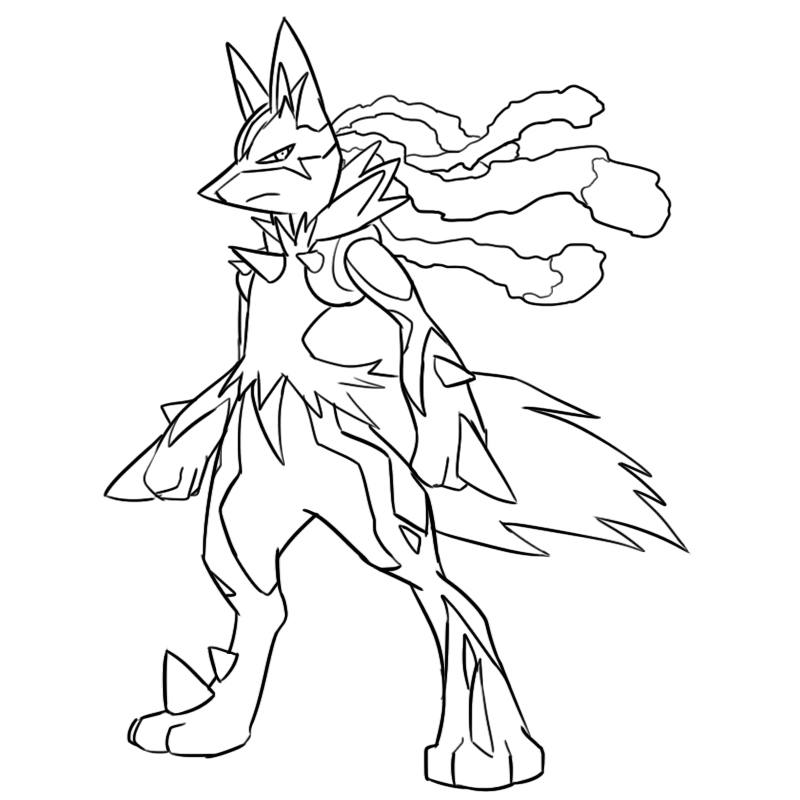 800x800 Mega Lucario Coloring Pages
