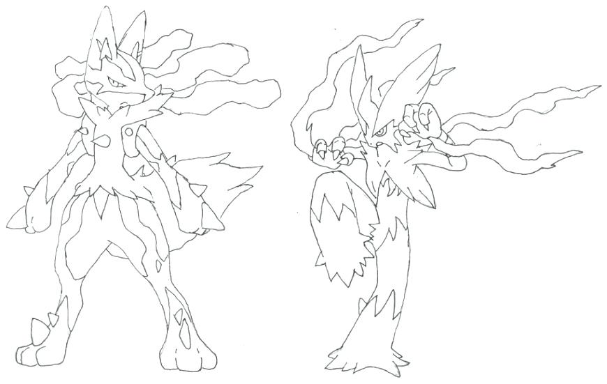 870x551 Pokemon Coloring Pages Mega Lucario Printable Coloring Coloring