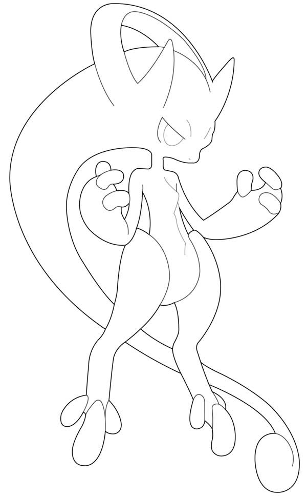 600x967 Mega Mewtwo Y Coloring Page Mega Mewtwo Y Coloring Page Color
