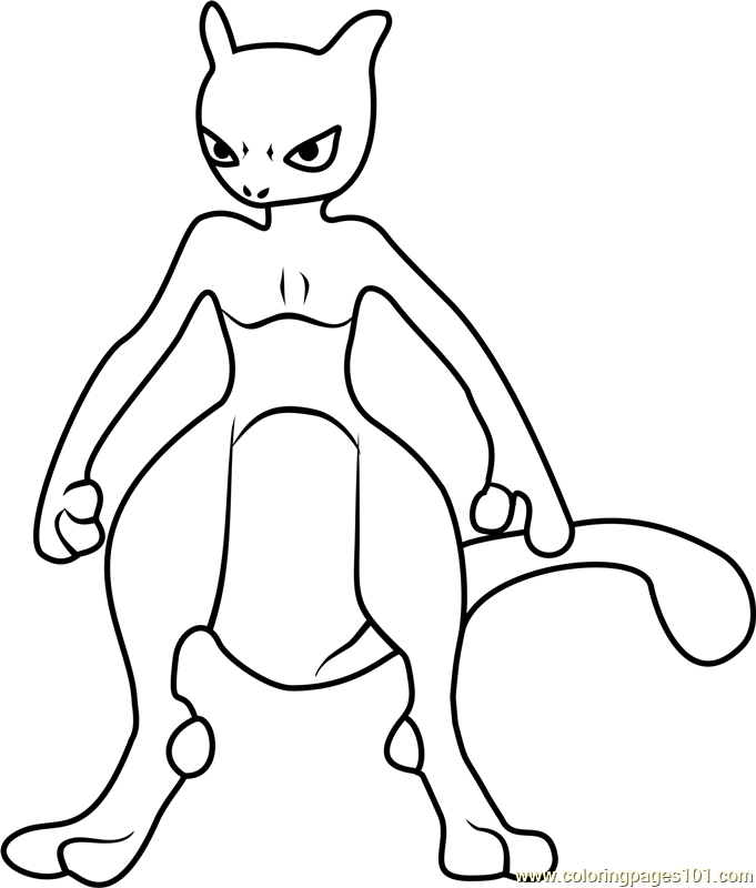 681x800 Hermosa Mewtwo Para Colorear Ornamento