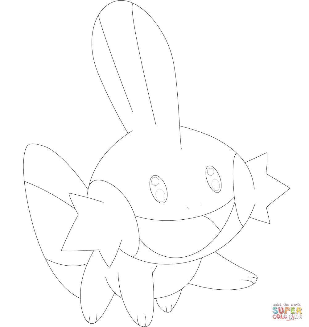 1002x1060 Mudkip Coloring Page Free Printable Pages Mesmerizing