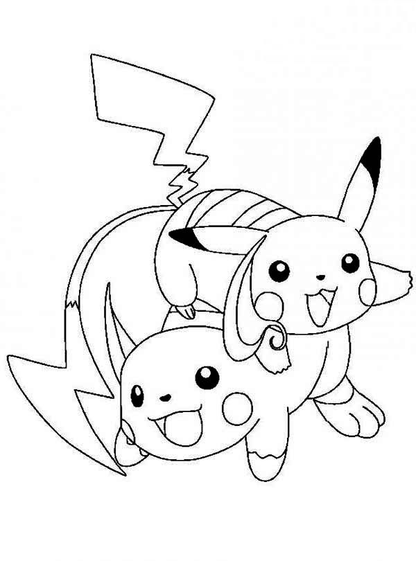 600x810 Pikachu And Raichu Coloring Pages By Stacey Fishes