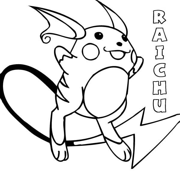 600x600 Pokemon Raichu Coloring Page Color Luna