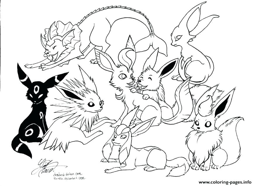 876x638 Pokemon Coloring Pages Printable Snivy Pokemon Eevee Evolutions