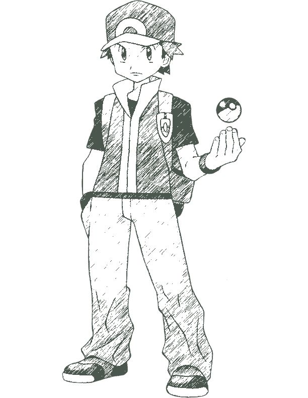 612x792 Fire Red Pokemon Coloring Pages Pokemon Trainer Red By