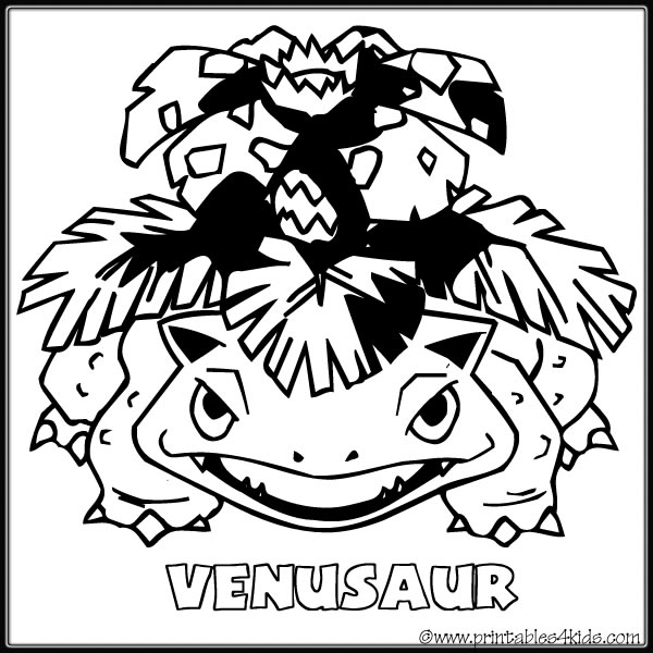 600x600 Pokemon Venusaur Coloring Page Printables For Kids Free Word