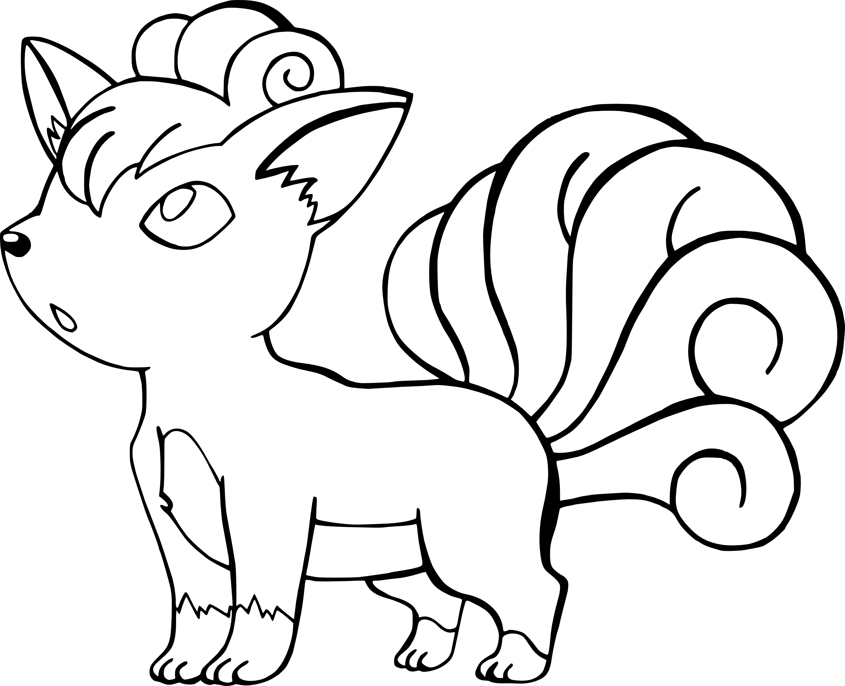 2721x2209 Coloring Page Vulpix In The Alola Region Ice Type Pokemon