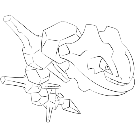 480x476 Steelix Coloring Page Lineartgeneration Ii Pokemon