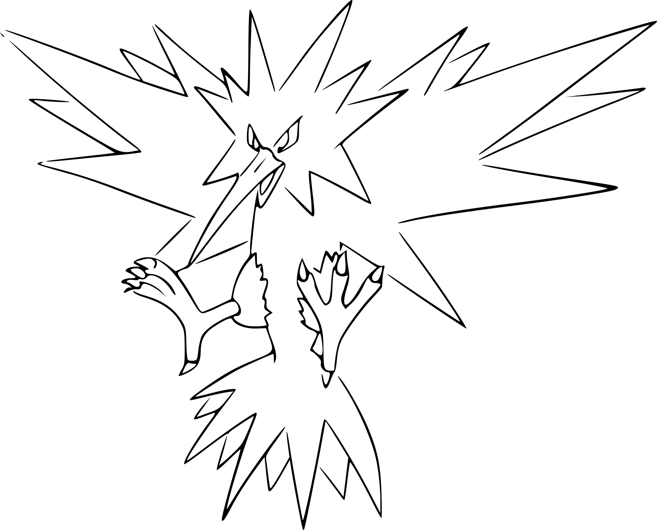 2117x1709 Pokemon Zapdos Coloring Page