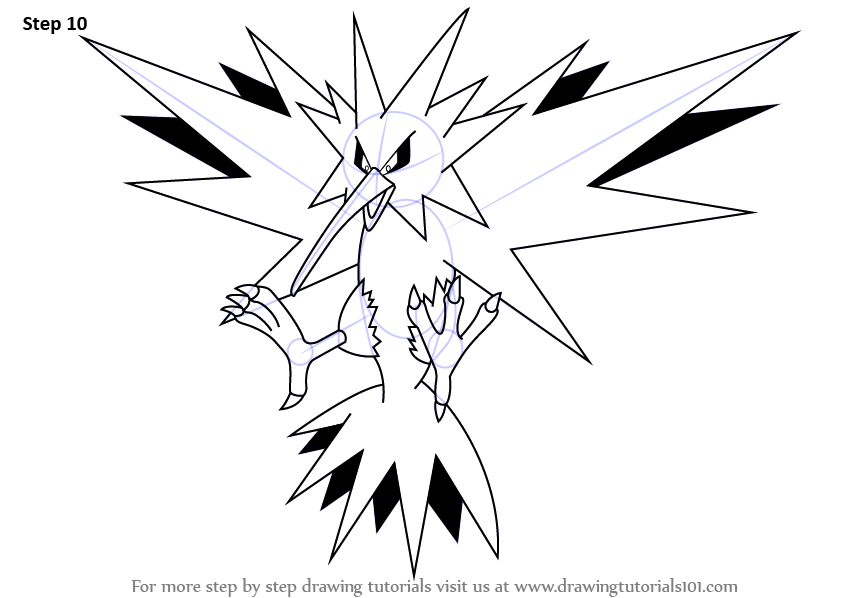 844x598 Zapdos Pokemon Drawing